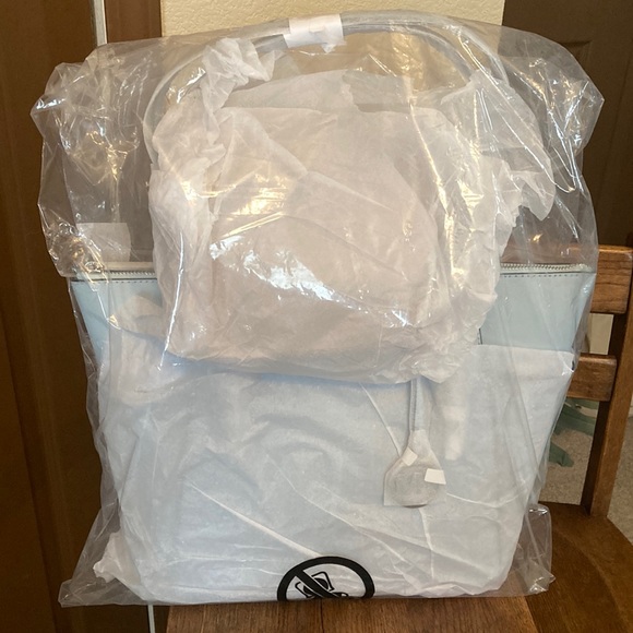 NWT Michael Kors Charlotte Large Zip Shoulder Tote Saffiano Leather Vista Blue - Picture 10 of 11